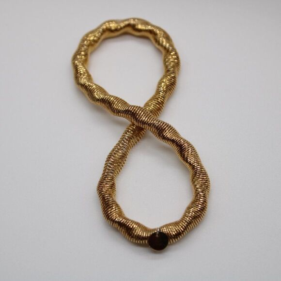 Sterling Silver Gold-tone Stretch Bangle by Leslie's - Picture 9 of 10